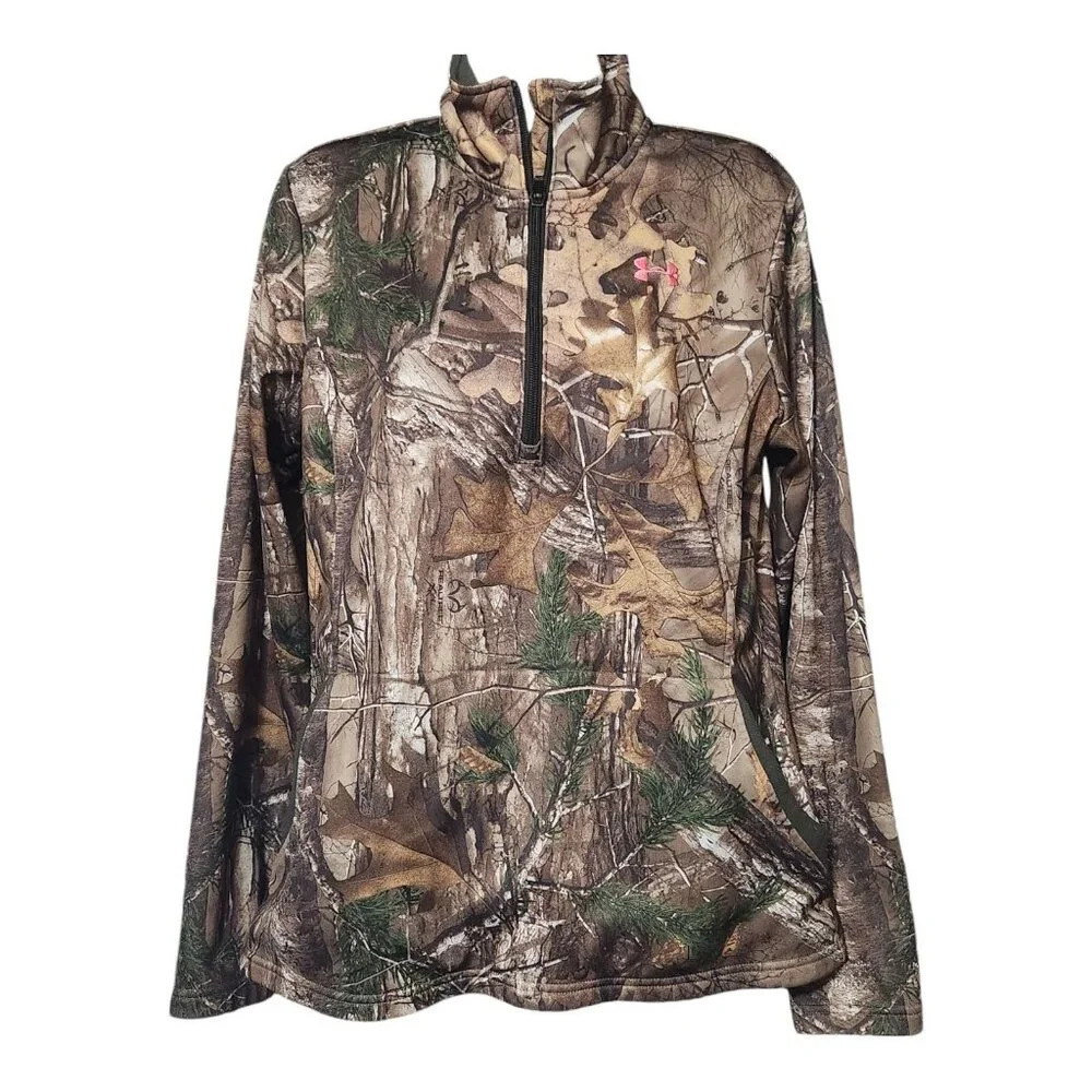 Under Armour Women's Camo Size‎ Medium Quarter-Zip Pullover Realtree